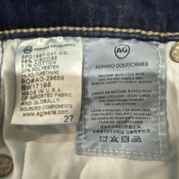 AG Adriano Goldschmied Prima Crop Jeans Size 28 Dark Wash Slim Straight - Picture 4 of 8
